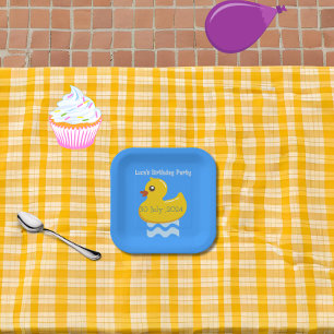 yellow rubber duck birthday party  paper plates