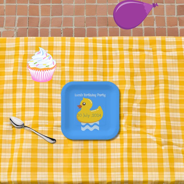 yellow rubber duck birthday party  paper plates (Creator Uploaded)