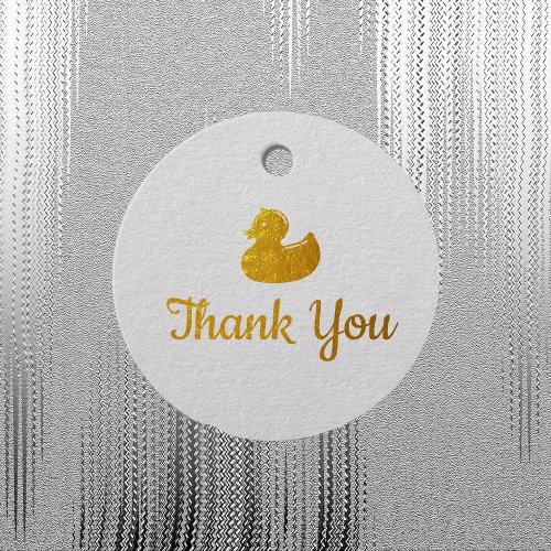 yellow rubber duck  _birthday party _ Thank you  Foil Favor Tags