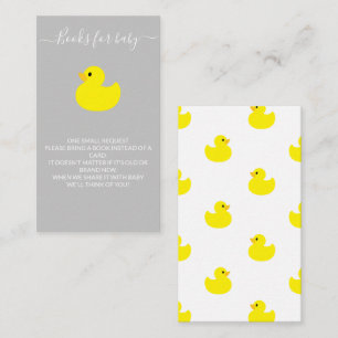 Yellow Rubber Duck Books for baby Ticket Enclosure Card