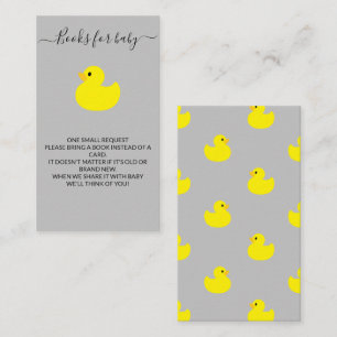 Yellow Rubber Duck Books for baby Ticket Enclosure Card