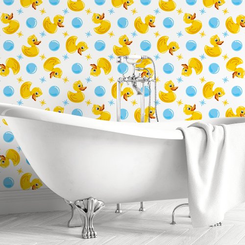 Yellow Rubber Duck &Amp;Amp; Bubbles Wallpaper