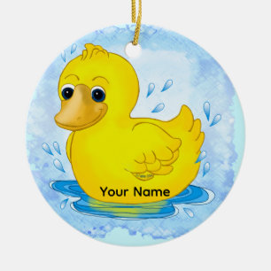 Yellow Rubber Duck Ceramic Ornament