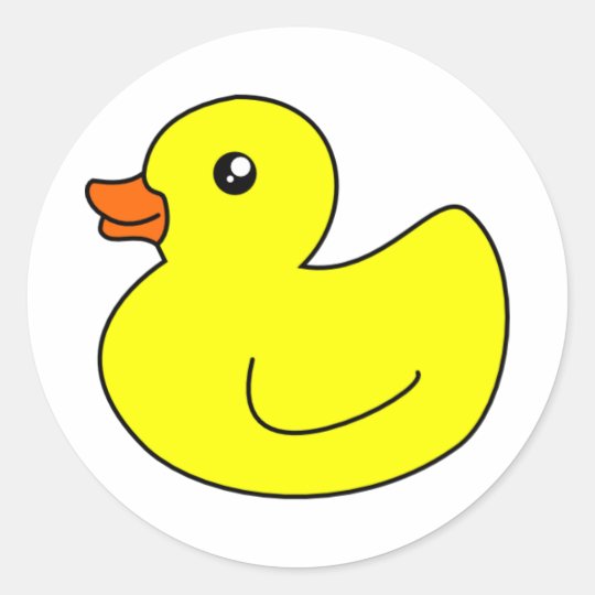 Yellow Rubber Duck Classic Round Sticker Zazzle