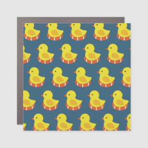 Yellow rubber duck, cute, seamless pattern. car magnet