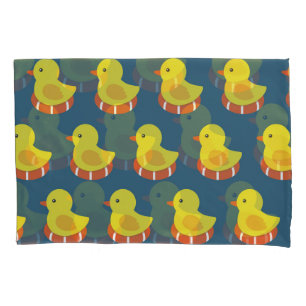 Yellow rubber duck, cute, seamless pattern. pillow case