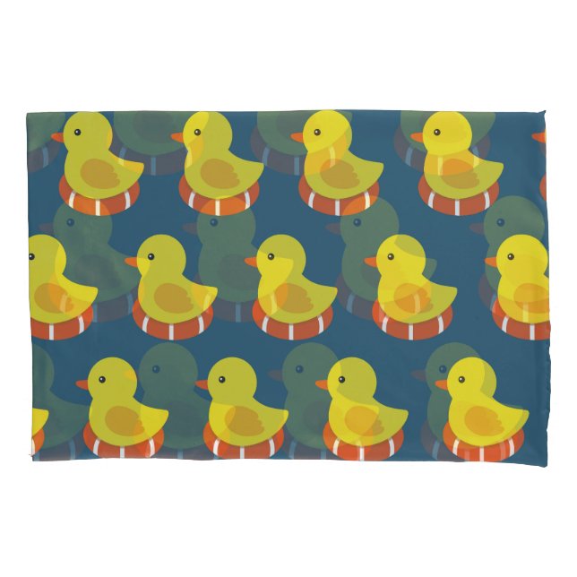 Yellow rubber duck, cute, seamless pattern. pillow case (Front)