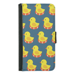 Yellow rubber duck, cute, seamless pattern. samsung galaxy s5 wallet case