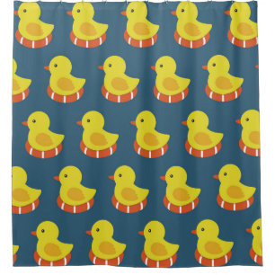 Yellow rubber duck, cute, seamless pattern. shower curtain