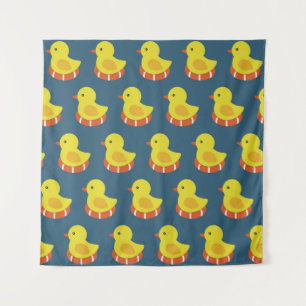 Yellow rubber duck, cute, seamless pattern. tapestry