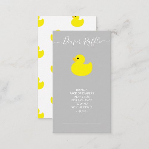 Yellow Rubber Duck Diaper Raffle Ticket Enclosure 