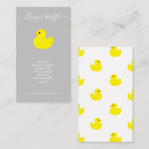Yellow Rubber Duck Diaper Raffle Ticket Enclosure  Card
