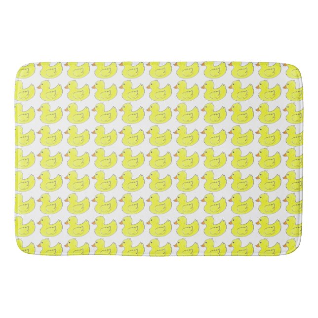 Yellow Rubber Duck Duckie Ducky Duckies Bath Toys Bathroom Mat (Front)