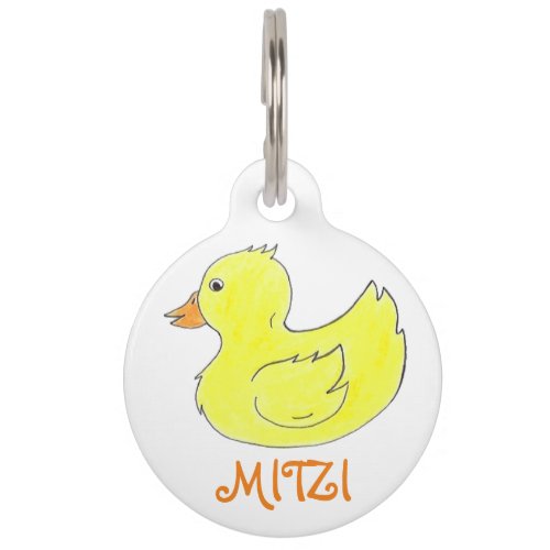 Yellow Rubber Duck Duckie Ducky Toy Pet Dog Tag