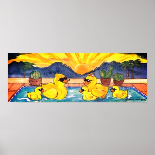Yellow Rubber Duck Family Vacation Pool Poster