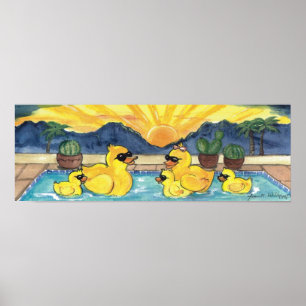 Yellow Rubber Duck Family Vacation Pool Poster