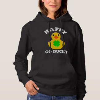 Yellow Rubber Duck Happy Go Ducky Funny Pun St Pat Hoodie