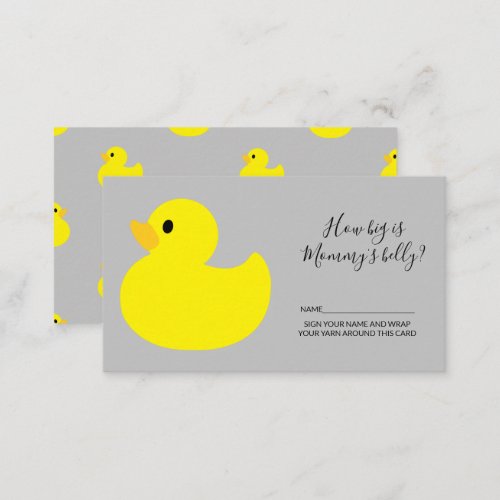 Yellow Rubber Duck How big is mommys belly Enclosure Card