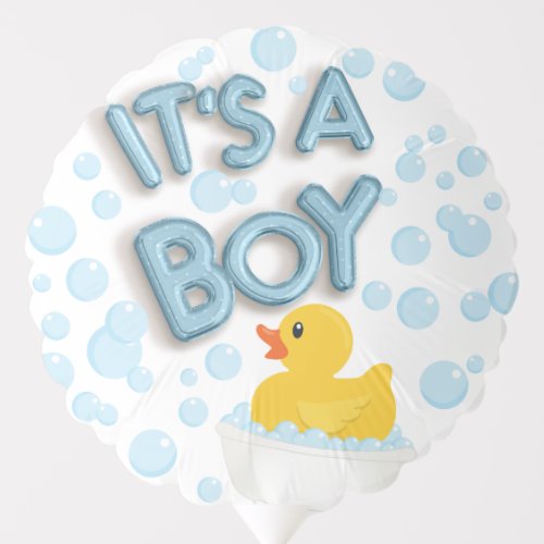 Yellow Rubber Duck Its A Boy Cute Baby Shower Balloon