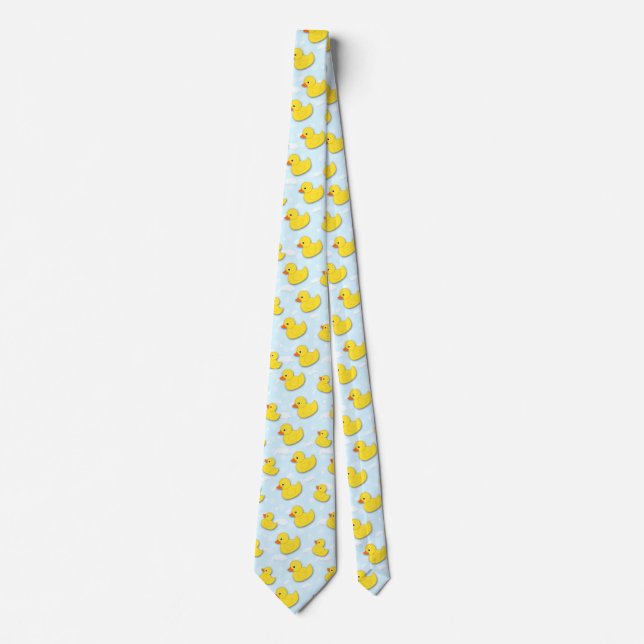 Yellow Rubber Duck Light Blue Neck Tie (Front)