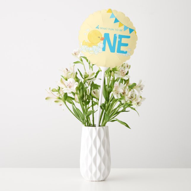 Yellow Rubber Duck ONE 1st Birthday Centerpiece Balloon (Vase)