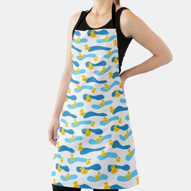 Yellow Rubber Duck Pattern Apron (Insitu)