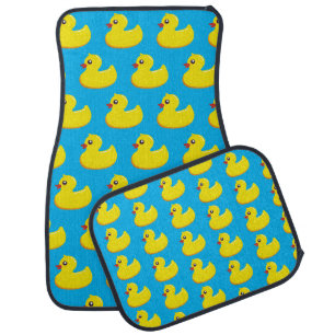yellow rubber duck pattern car floor mat