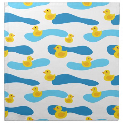 Yellow Rubber Duck Pattern Cloth Napkin