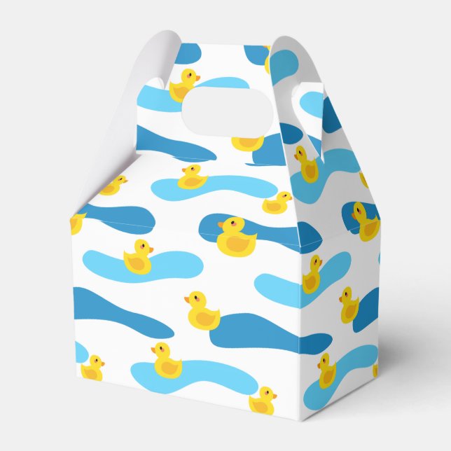 Yellow Rubber Duck Pattern Favor Boxes (Front Side)