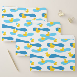 Yellow Rubber Duck Pattern File Folder
