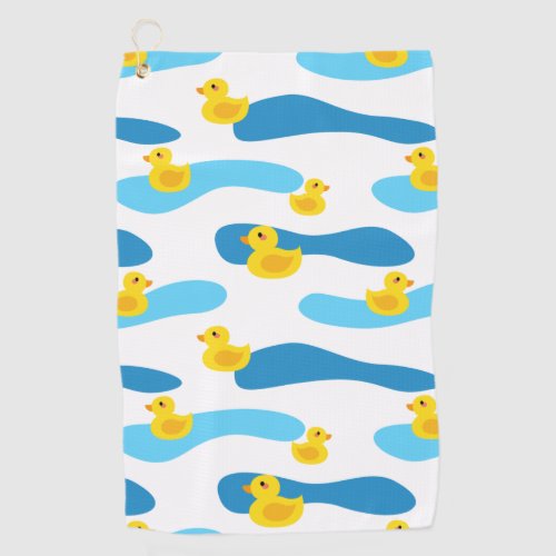 Yellow Rubber Duck Pattern Golf Towel