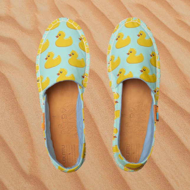 yellow rubber duck pattern in Ubuntu blue Espadrilles (Creator Uploaded)