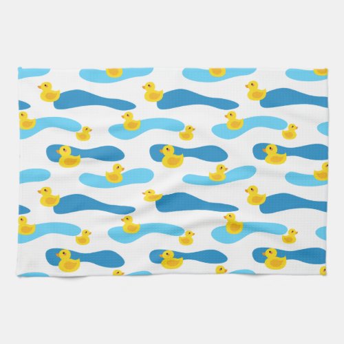 Yellow Rubber Duck Pattern Kitchen Towel