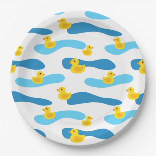Yellow Rubber Duck Pattern Paper Plates