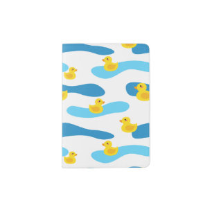 Yellow Rubber Duck Pattern Passport Holder