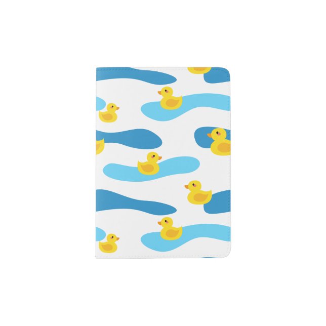 Yellow Rubber Duck Pattern Passport Holder (Front)