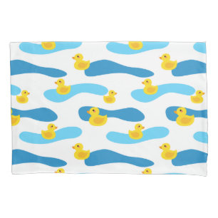 Yellow Rubber Duck Pattern Pillow Case