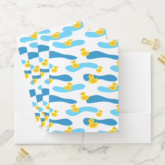 Yellow Rubber Duck Pattern Pocket Folder (In Situ)