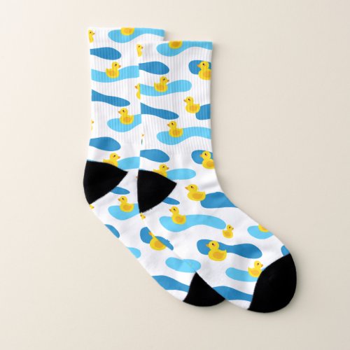Yellow Rubber Duck Pattern Socks