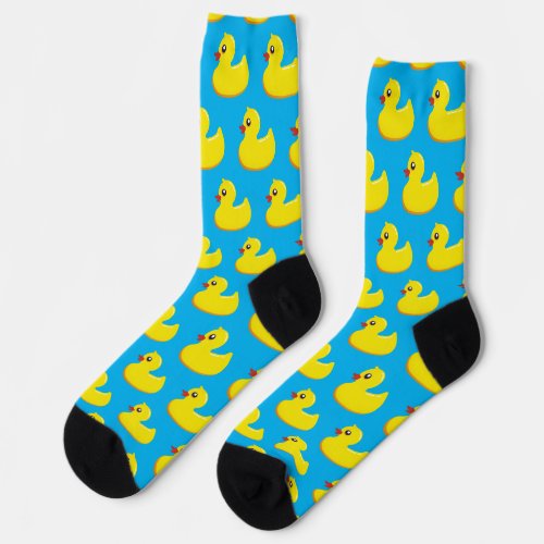 yellow rubber duck pattern  socks