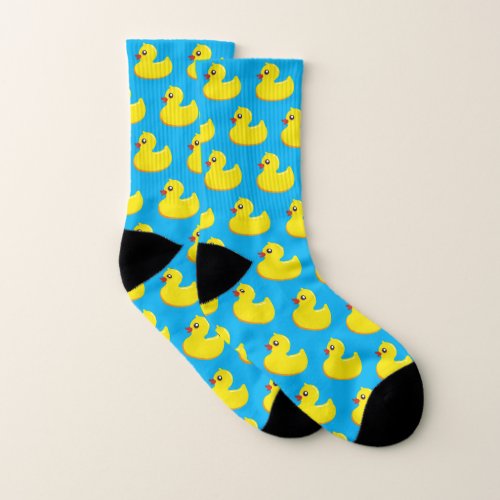 yellow rubber duck pattern socks