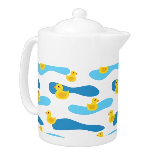 Yellow Rubber Duck Pattern Teapot (Left)