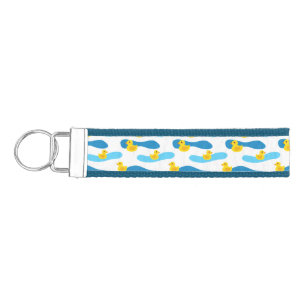 Yellow Rubber Duck Pattern Wrist Keychain