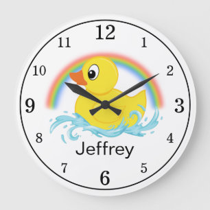 Yellow Rubber Duck Personalized Acrylic Large Clock