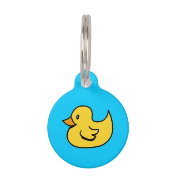Yellow Rubber Duck Pet Name Tag by designs4you at Zazzle
