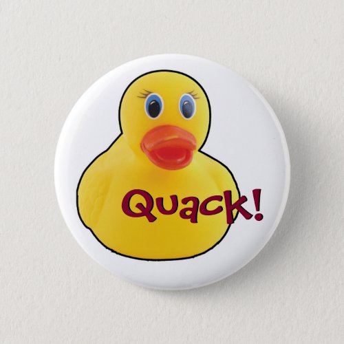 Yellow Rubber Duck Quack Text Button