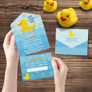 Yellow Rubber Duck Rub A Dub Dub Baby Shower All In One Invitation