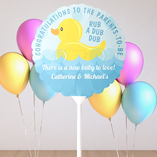 Yellow Rubber Duck Rub A Dub Dub Baby Shower  Balloon (Creator Uploaded)