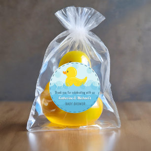 Yellow Rubber Duck Rub A Dub Dub Baby Shower Classic Round Sticker