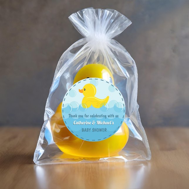 Yellow Rubber Duck Rub A Dub Dub Baby Shower Classic Round Sticker (Creator Uploaded)